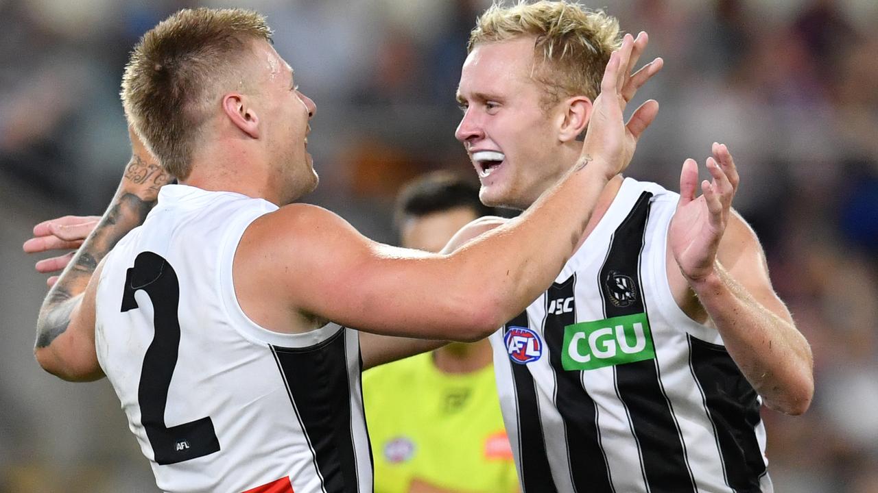 Jordan De Goey and Jaidyn Stephenson give the Pies two genuine matchwinners in the forwardline. Picture: AAP