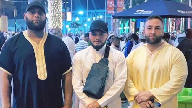 Masood Zakaria (left, with friend Ali "Ay Huncho" Younes and the now deceased Murat Gulasi) left Australia on a fishing boat out of WA, while wanted by NSW Police. Picture: Instagram