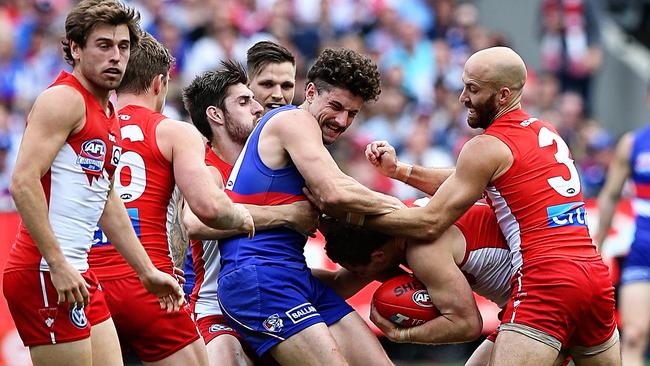 Tom Liberatore in action during last year’s Grand Final against Sydney. Picture: Tim Carrafa