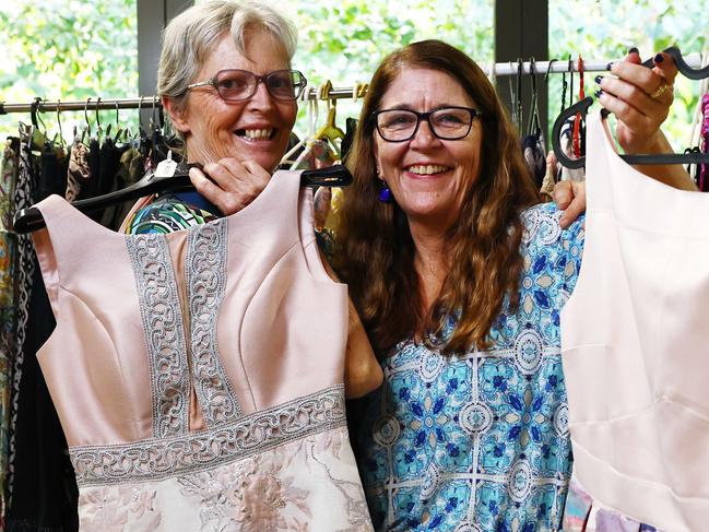 Your Wardrobe Cairns will host its popular second hand clothing market at the Cairns Showgrounds this Saturday, with money raised from the event going to the COUCH Wellness Centre at Manoora. COUCH volunteers Traci Montague and Kellyann Kapernick will both be volunteering their time at Your Wardrobe, helping savvy shoppers select their spring outfits. Picture: Brendan Radke