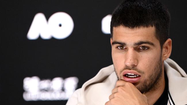 Carlos Alcaraz says he prefers to play in the day. (Photo by Vince CALIGIURI / TENNIS AUSTRALIA / AFP)