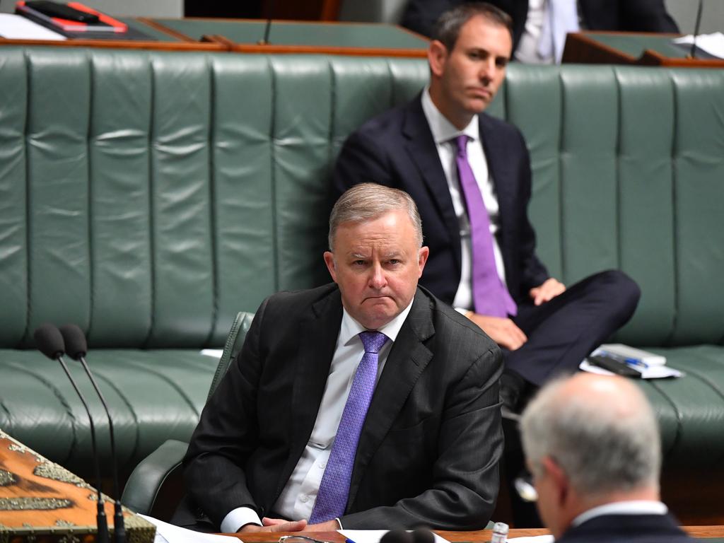 Opposition leader Anthony Albanese has questioned the Morrison Government over its declaration that it brought the budget into surplus. (Photo by Sam Mooy/Getty Images)