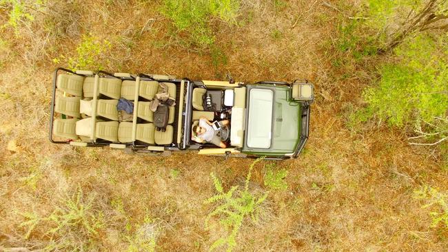 Tom Caska, pictured in Africa, runs Aerologix, an "uber for drones" service that employs 450 pilots. Picture: Supplied