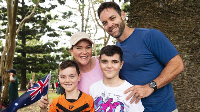 Jessica and Sam Ritchie with their sons Billy (left) and Max at Toowoomba Australia Day celebrations at Picnic Point, Sunday, January 26, 2025. Picture: Kevin Farmer