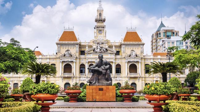 Statue of Ho Chi Minh in front of Saigon’s City Hall.