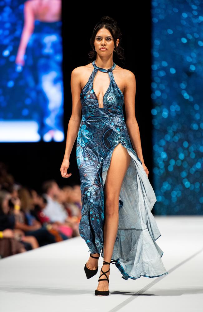 2024 Country to Couture at the Darwin Convention Centre showcases hand-designed First Nations fashion. Picture: Pema Tamang Pakhrin