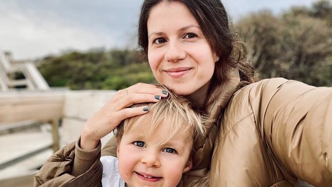 Jordan Ablett with her son Levi. Picture: Supplied