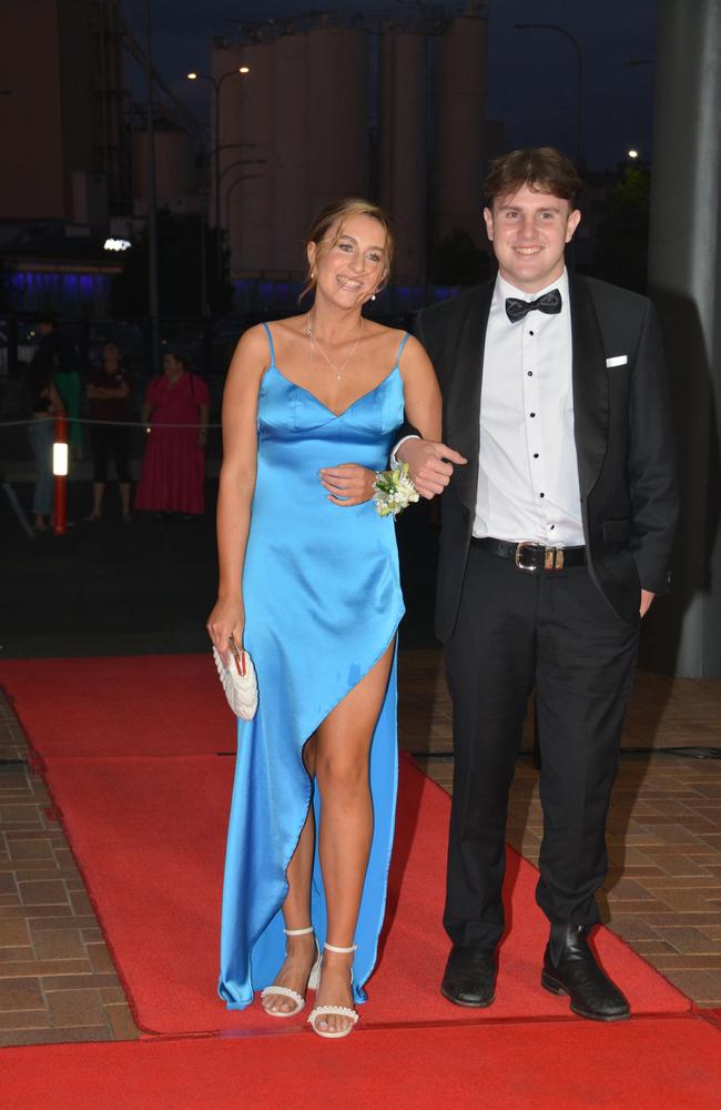 Toowoomba school formals. At the 2023 St Ursula's College formal is graduate Maleah Roberts with her partner. Picture: Rhylea Millar