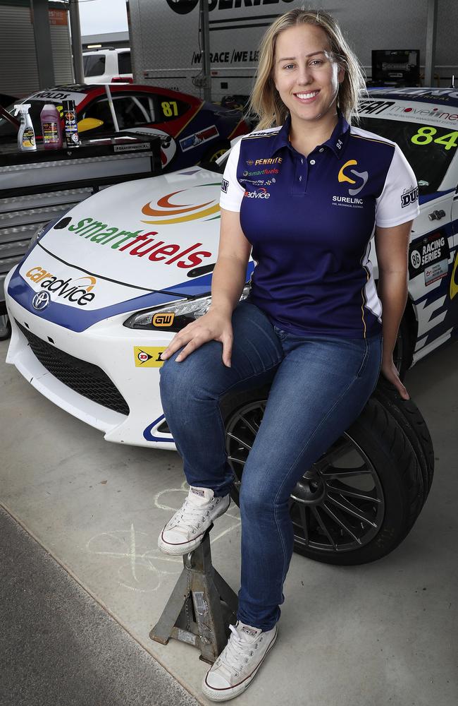 Emily Duggan at The Bend with her Toyota 86. Picture: Sarah Reed