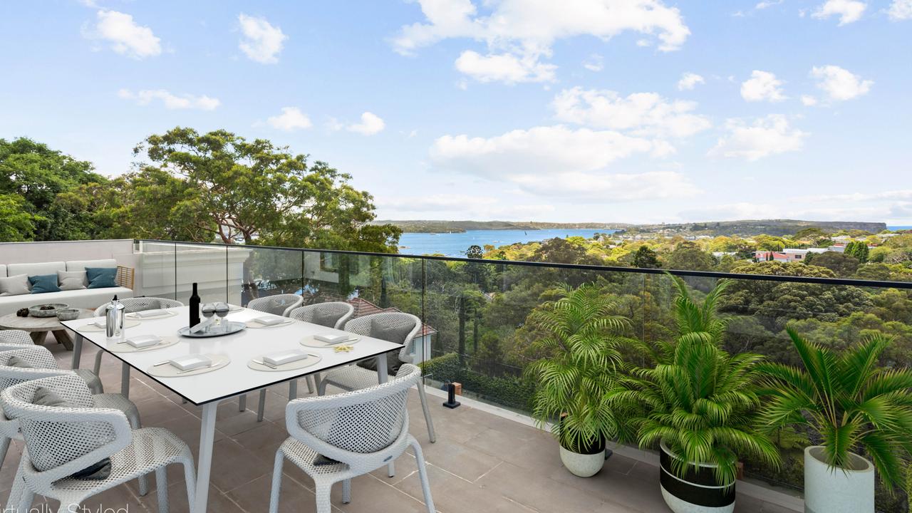 Harbour views to the Manly headlands.