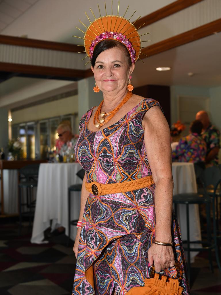 Jillian Edger designed and made all elements of her outfit to wear for Darwin Ladies Day. Picture: (A)manda Parkinson