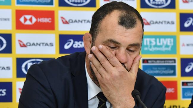 Michael Cheika is set to survive the axe but the Wallabies coach is still under the pump. Picture: AAP