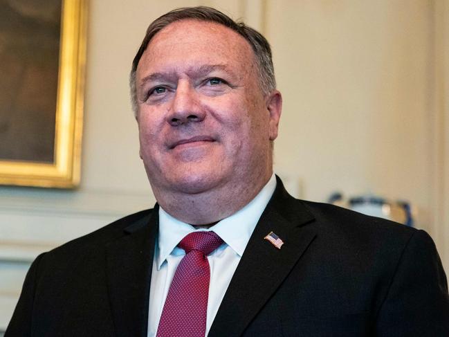 US Secretary of State Mike Pompeo meets Australia’s Foreign Minister Marise Payne at the State Department in Washington, DC on Monday. Picture: AFP