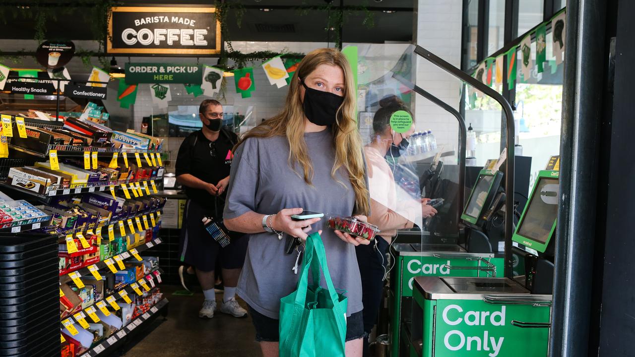 Woolworths also heavily employs self-serve checkouts. Picture: NCA NewsWire / Gaye Gerard