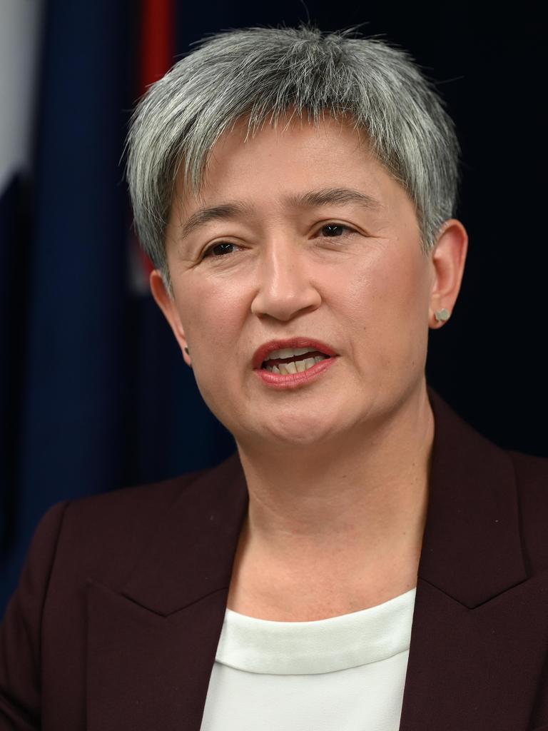 Penny Wong joked a Hawaiian holiday was off the destination list for the near future. Picture: NCA NewsWire / Naomi Jellicoe