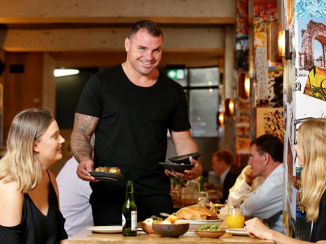 Former NRL player Anthony Watmough is now a restaurateur. He has opened Cubby’s Kitchen in Surry Hills. Picture: Jonathan Ng