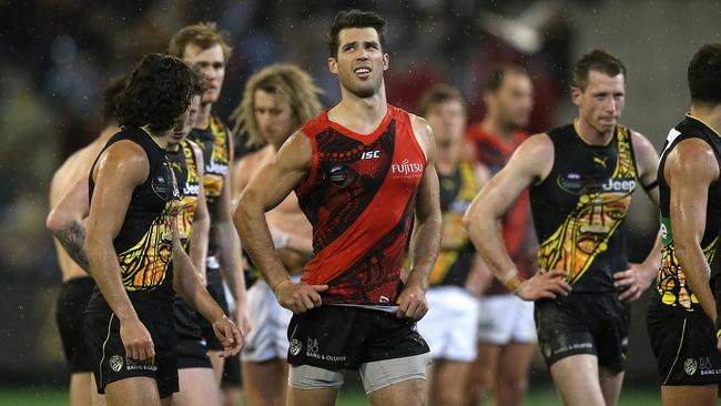 Alex Rance after swapping jumpers post-match in 2017. Picture: Wayne Ludbey