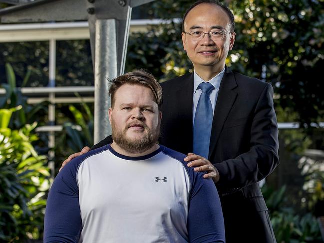 Dr Lee Yang has been performing the Gold Coast's first key hole back operations at the Gold Coast private Hospital. His patient Colt Isham is the latest to benefit from the complicated spinal operation.  Picture: Jerad Williams