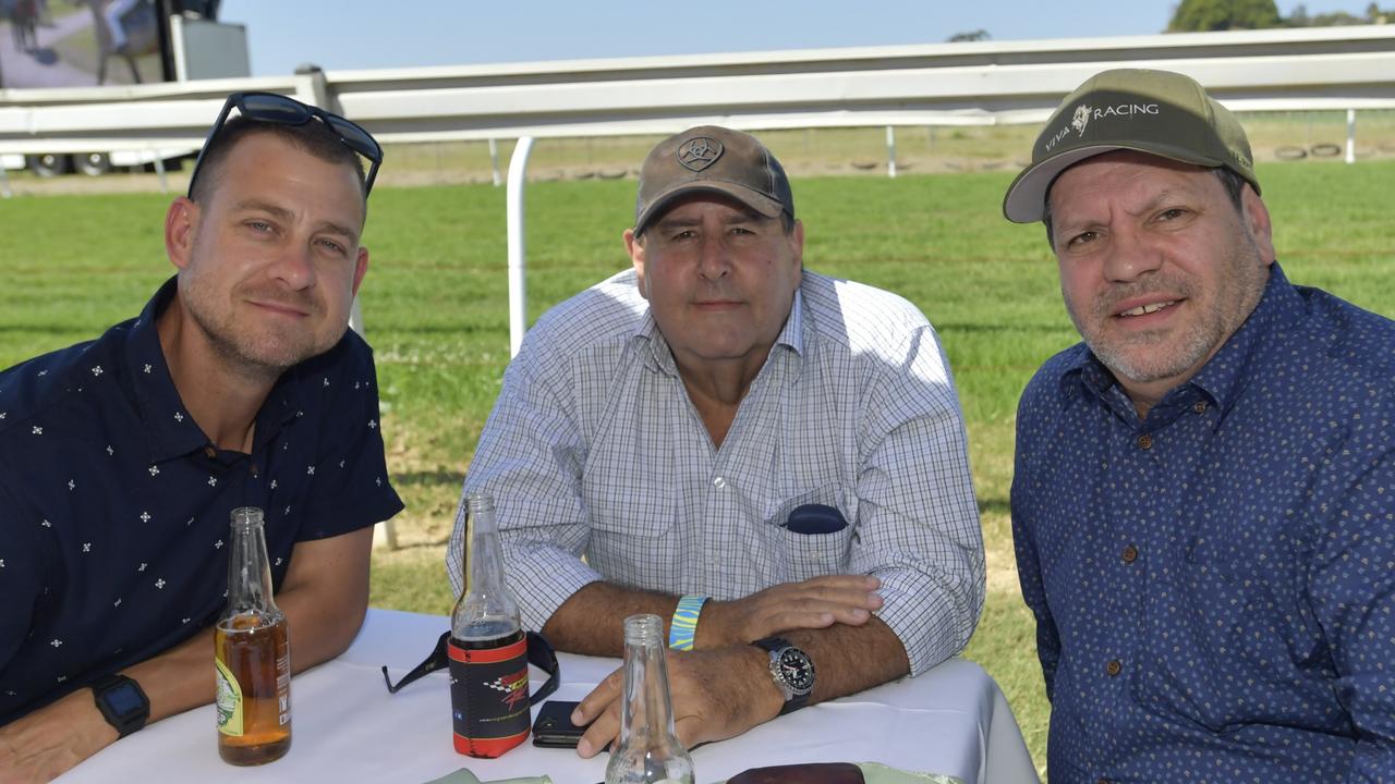 Craig Jenkins, Niel Davies and Andrew Lowe at the Lismore Cup on Thursday.