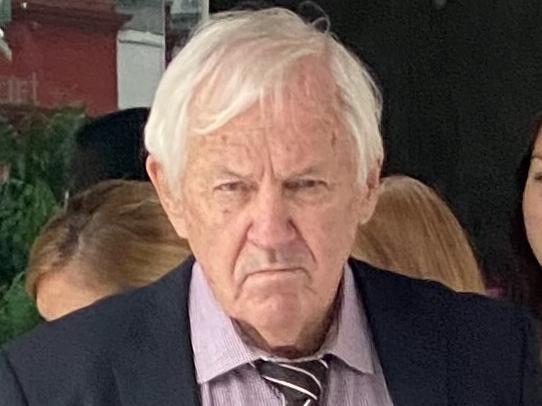 Former Kimberley College principal Paul Thomson, 79, and daughter Amy Leigh Ferguson, 38, leave the Brisbane Magistrates Court on Thursday, March 9. Picture: Jessica Baker