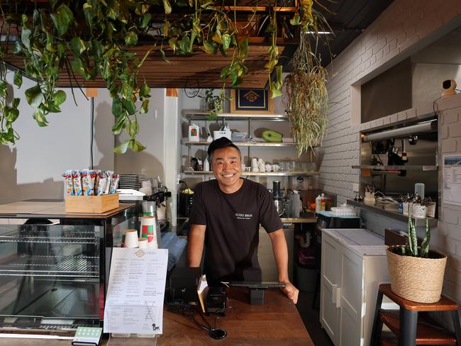 A long-standing food truck, Kudo Bros, known for its karage chicken bowls has found their forever home and are set to open doors at their new Robina home this Sunday. Kei Kudo at his new cafe. Picture Glenn Hampson