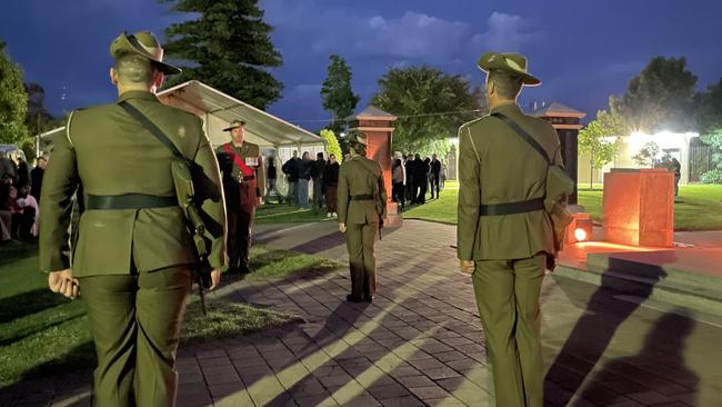 Soldiers taking part in the official ceremony at Henderson Park.