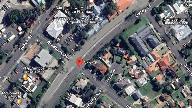 Oxley St, Campbelltown where fatal crash took place killing a pedestrian. Picture: Google