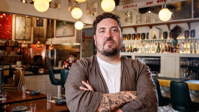 Top Adelaide chef Duncan Welgemoed in his restaurant, Africola. Picture Matt Turner.