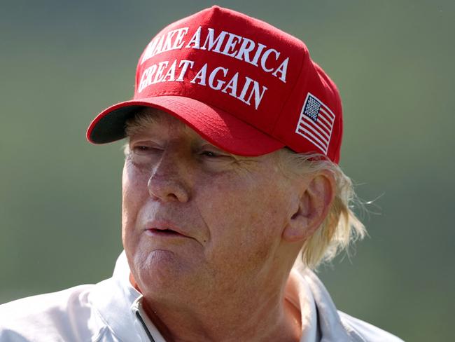 STERLING, VIRGINIA - MAY 25: Former US President Donald Trump looks on while playing in the pro-am prior to the LIV Golf Invitational - DC at Trump National Golf Club on May 25, 2023 in Sterling, Virginia.   Rob Carr/Getty Images/AFP (Photo by Rob Carr / GETTY IMAGES NORTH AMERICA / Getty Images via AFP)