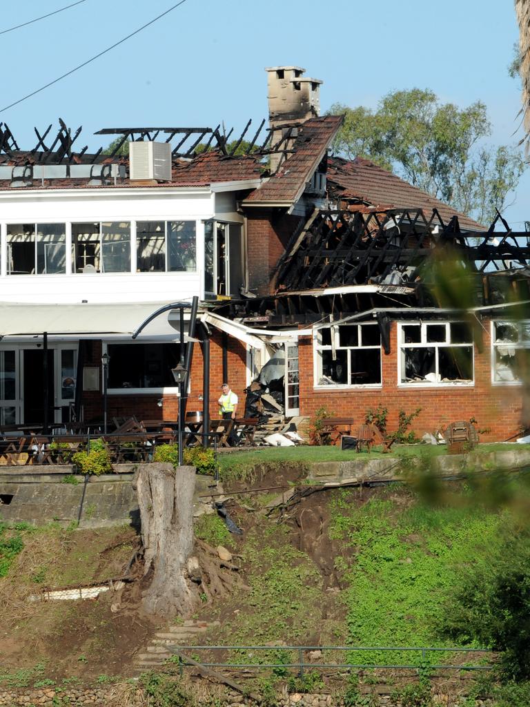 Flames gutted the old building.