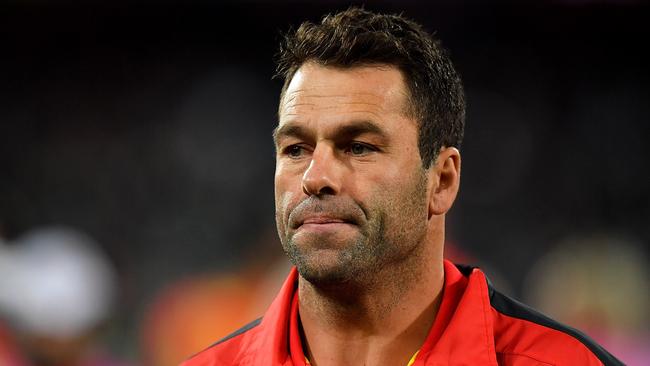 ADELAIDE, AUSTRALIA - AUGUST 26:  Suns interim head coach Dean Solomon walks from the field at three quarter time during the round 23 AFL match between the Port Adelaide Power and the Gold Coast Suns at Adelaide Oval on August 26, 2017 in Adelaide, Australia.  (Photo by Daniel Kalisz/Getty Images)