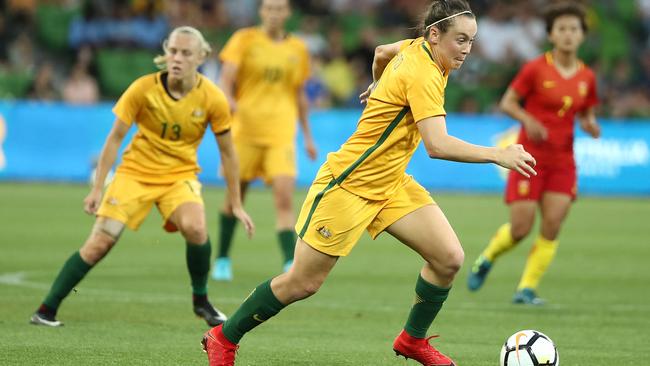 Caitlin Foord in action for the Matildas in 2017. Picture: Robert Cianflone/Getty Images