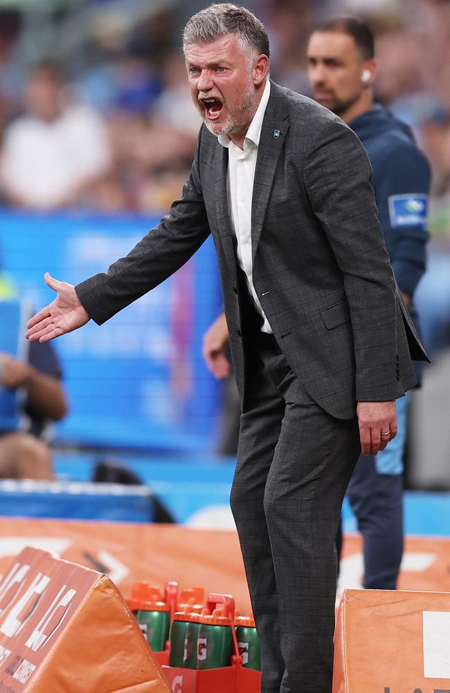 Sydney FC head coach Ufuk Talay during their recent draw with Auckland FC. Picture: Matt King/Getty Images