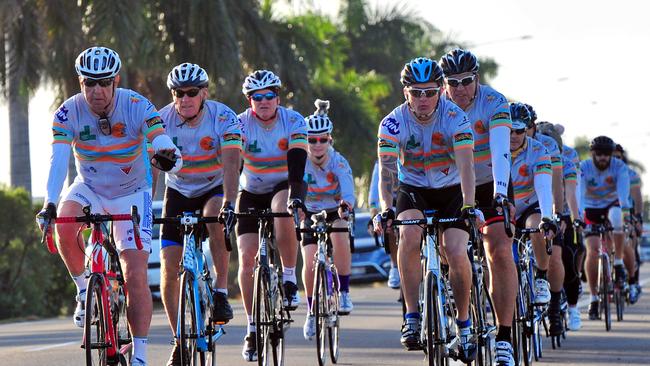 Riders taking off for the Townsville to Cairns charity bike ride during a past year. Picture: Wesley Monts