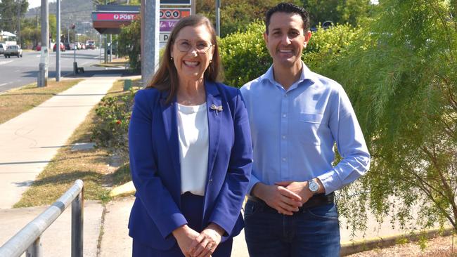 LNP candidate for Rockhampton Donna Kirkland and LNP leader David Crisafulli.