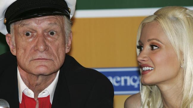 Hugh Hefner and Holly Madison in Cannes, France in 2006. Picture: Gareth Cattermole/Getty Images