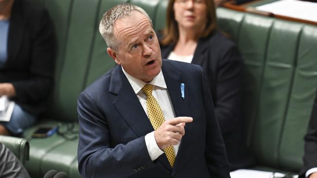 Federal NDIS Minister Bill Shorten during for Question Time. Picture: Martin Ollman