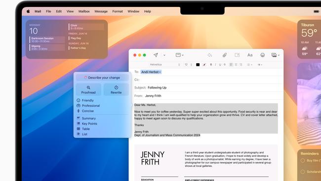 Apple Intelligence features a range of writing tools.