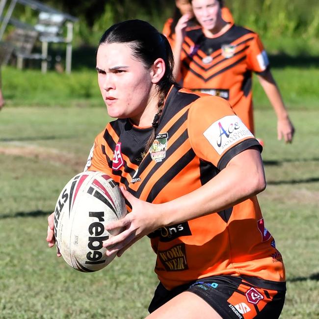 The Herbert River Crushers Women’s team drew 20-20 with Townsville Brothers in a hard-fought contest in Ingham on Saturday. Picture: Cameron Bates