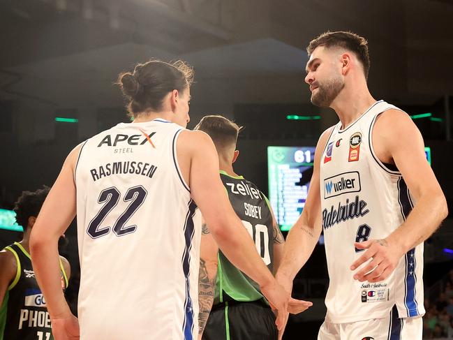 Isaac Humphries (R) has fallen down in Adelaide’s big man pecking order. Picture: Getty