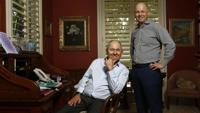 Former television executive Neil Balnaves with his son Hamish Balnaves. Picture: John Appleyard