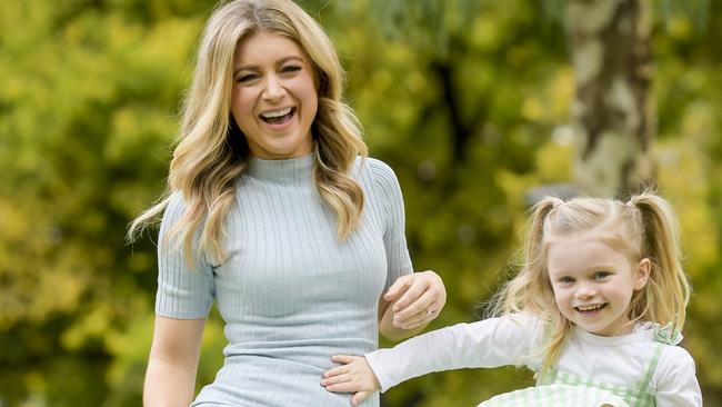 Amelia Mulcahy and daughter Grace. Picture: Roy VanDerVegt.