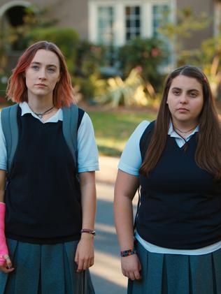 Beanie Feldman, with Saoirse Ronan in Lady Bird, got her big break in Neighbours 2: Sorority Rising. Picture: AP