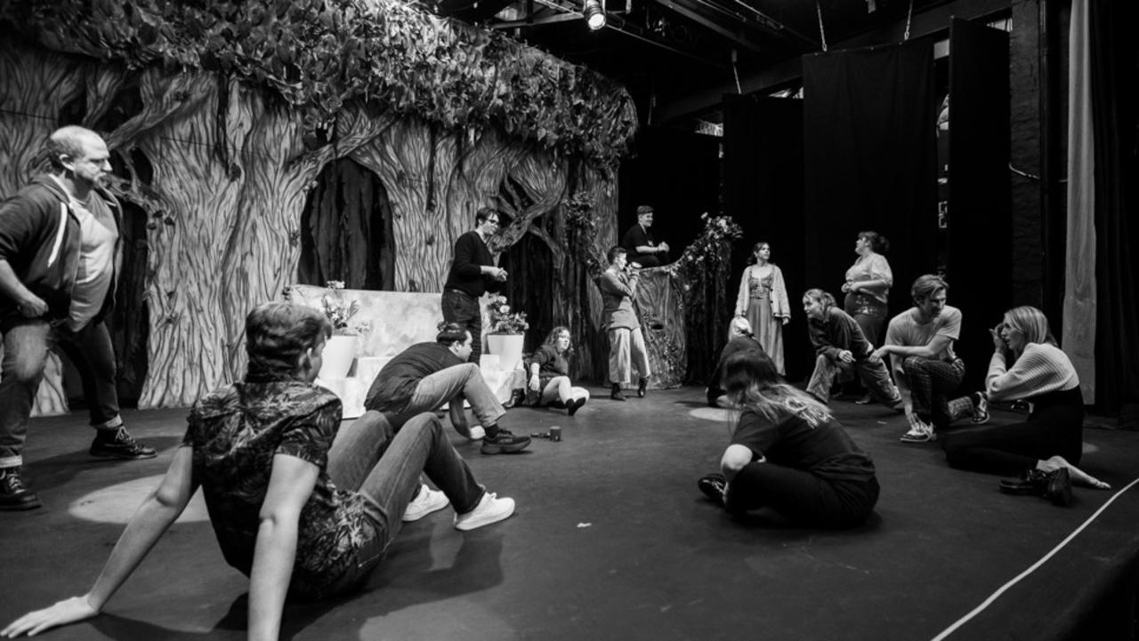 Brisbane Arts Theatre performers prepare for the company's recent production of A Midsummer Night's Dream. Picture: Kris Anderson