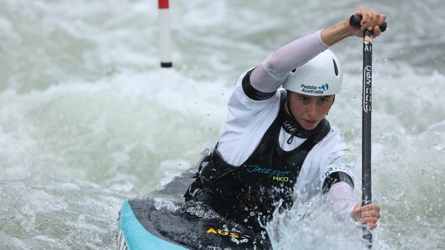 Noemie Fox training at Penrith Whitewater Stadium ahead of the Oceania Championships. Picture: Rohan Kelly