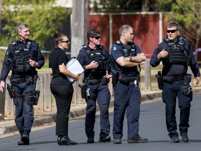 Police at Hoppers Crossing on March 22. Picture: David Geraghty