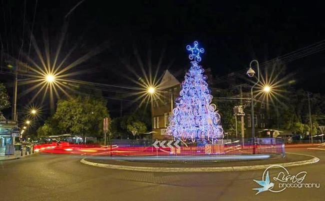 Lismore's recycled Christmas tree. Picture: Lisa Gough