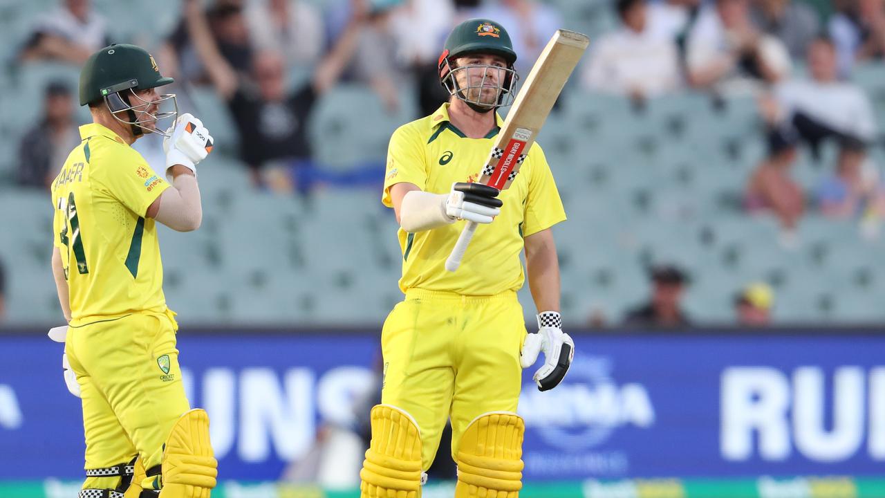 Travis Head formed a formidable partnership with David Warner. Picture: Sarah Reed/Getty Images