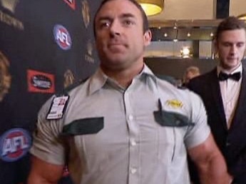 Wesley Newell and his biceps were the target for social media appreciation in 2016 when he delivered the Brownlow votes on national television.