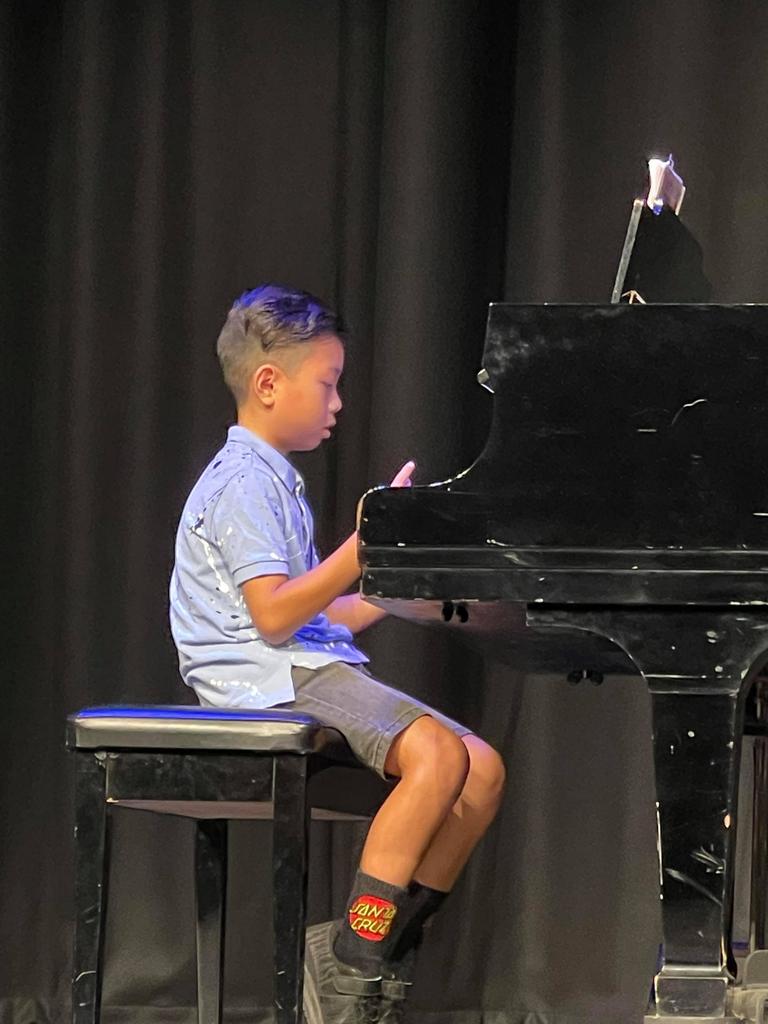 Terence Kwon at the Gladstone Eisteddfod in the First Year/First Instrument - Piano 7-10 years section on Tuesday.